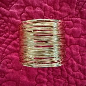 Revolve Gold Colored Wide Metal Bracelet